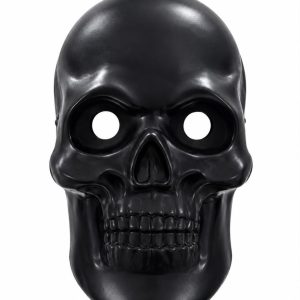 Careta Calavera Negra Plastica X1